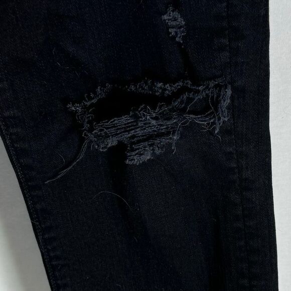 MOTHER The Looker Fray Busted Knee Distressed Skinny Crop Jeans Sz 28 - Picture 5 of 15